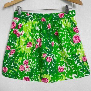 Lilly Pulitzer Preppy Colorful Floral Cotton Mini Skirt Womens Size 4